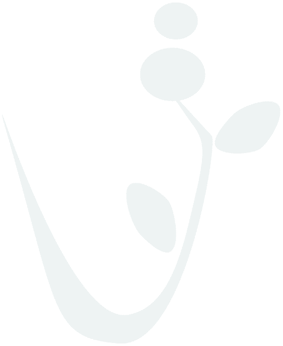 Minimalistic logo with a stylized plant and letter V.